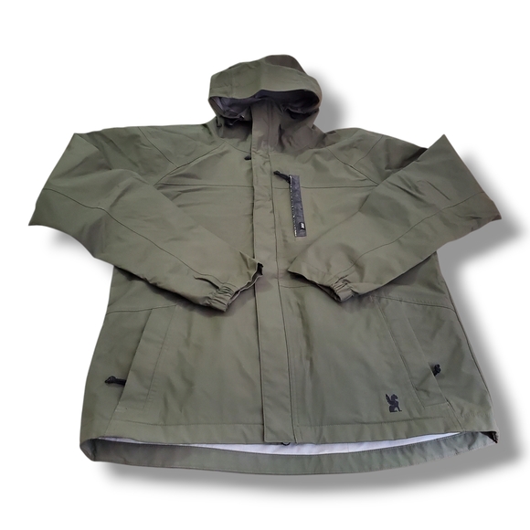Chrome Industries Men's Hooded Chrome Storm™ Cobra Army Green Medium Jacket Coat - Picture 4 of 15